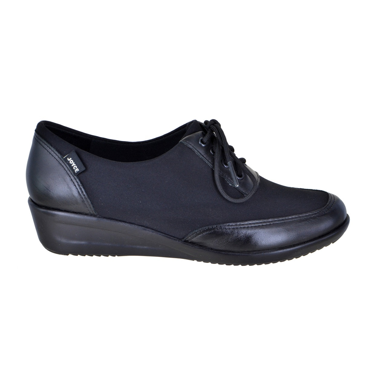 Sneaker suave de licra y piel