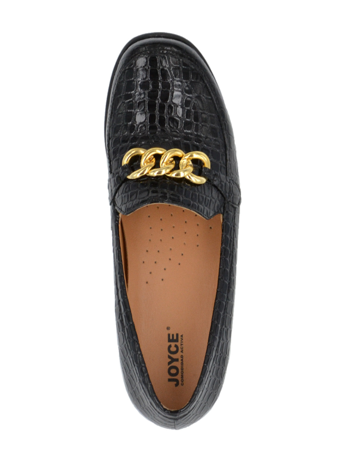 Mocasín texturizado con cadena