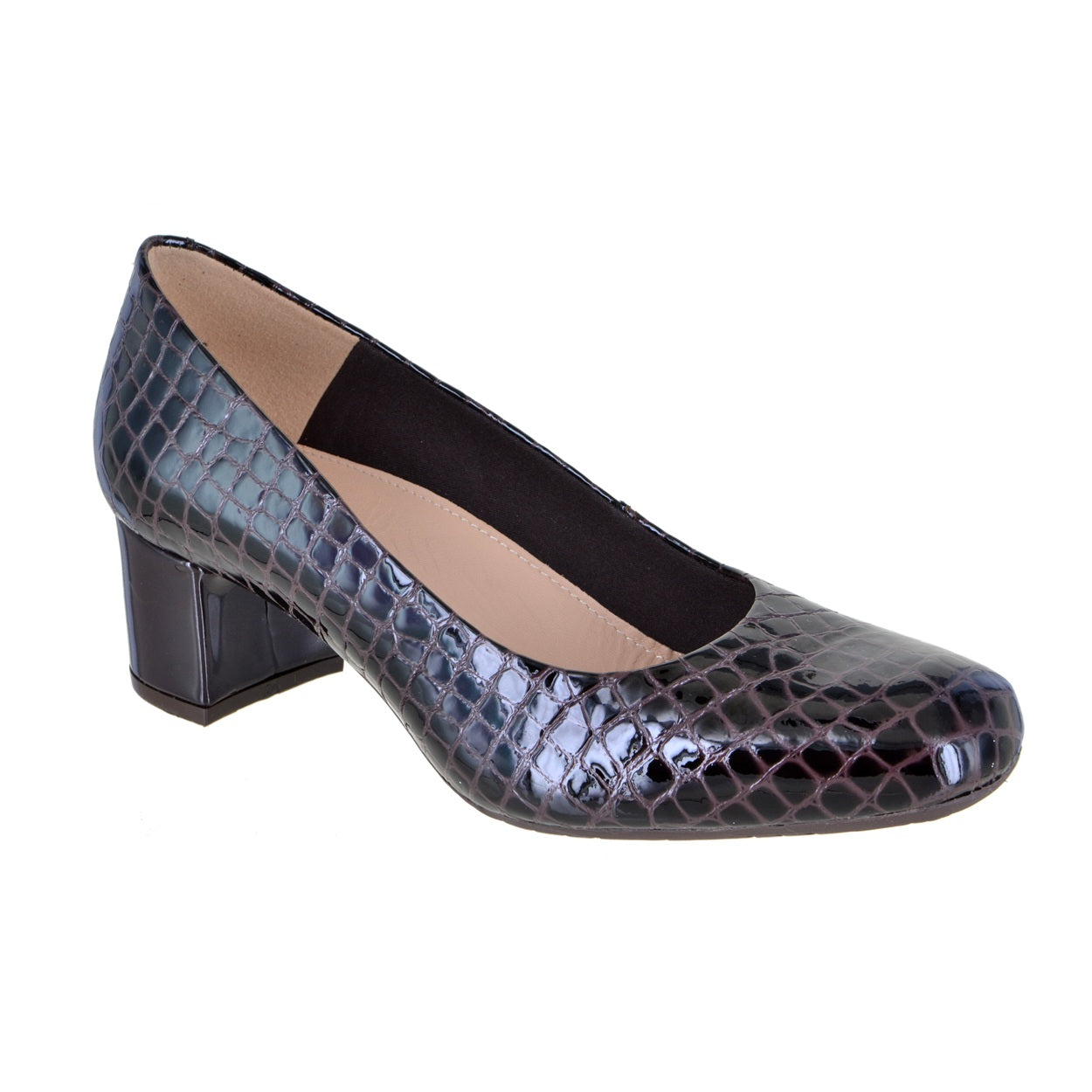 Zapatilla de piel tipo croco