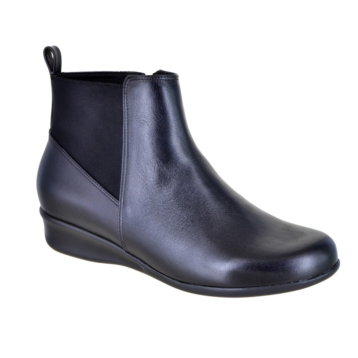 Botín casual de piel y licra suave