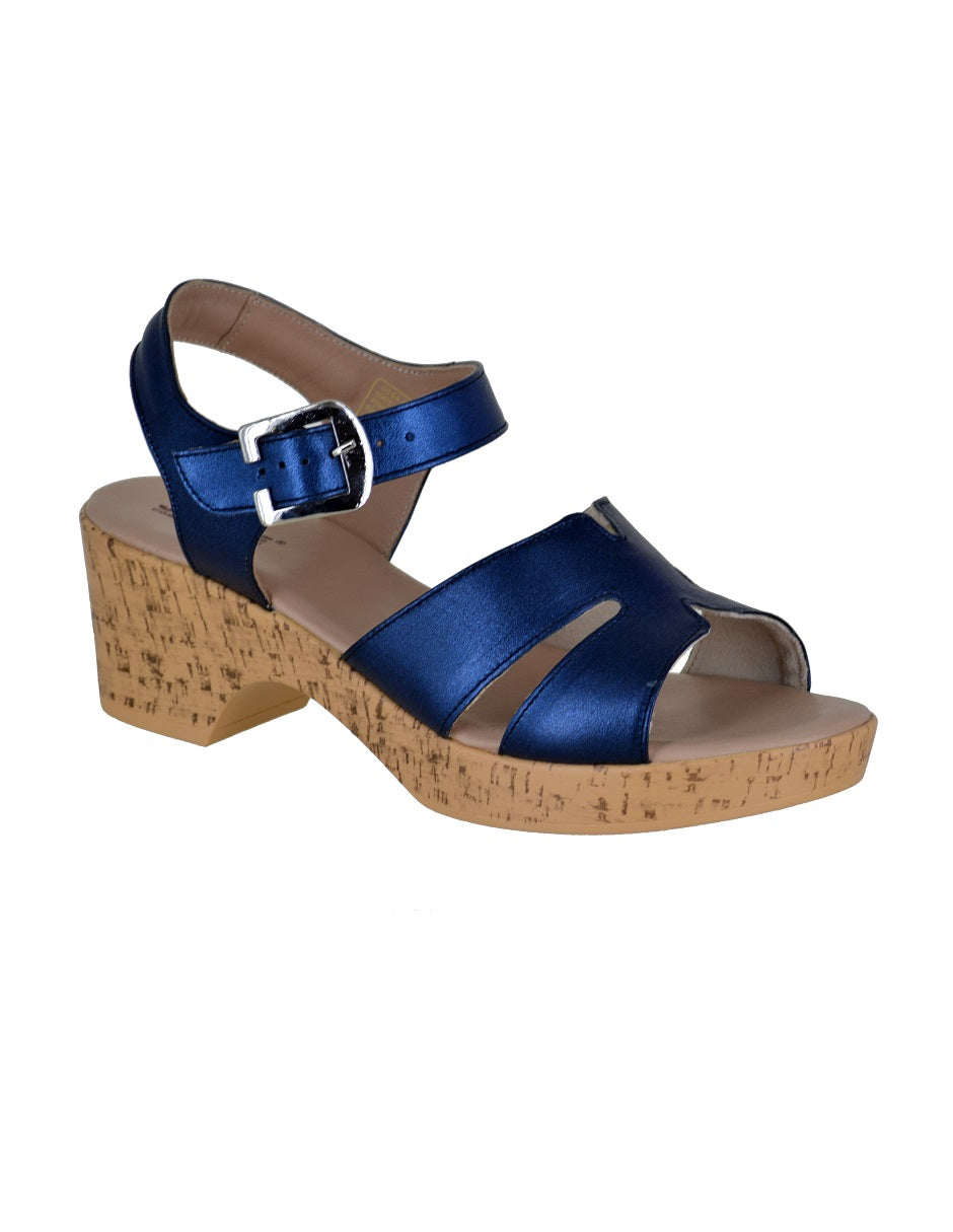 Sandalia de tacón con plataforma tipo corcho