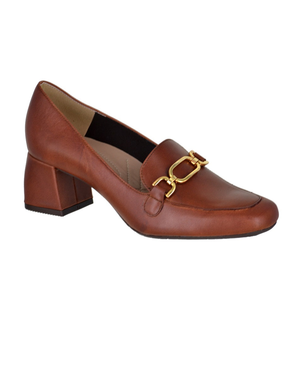 Zapatilla con herraje - café