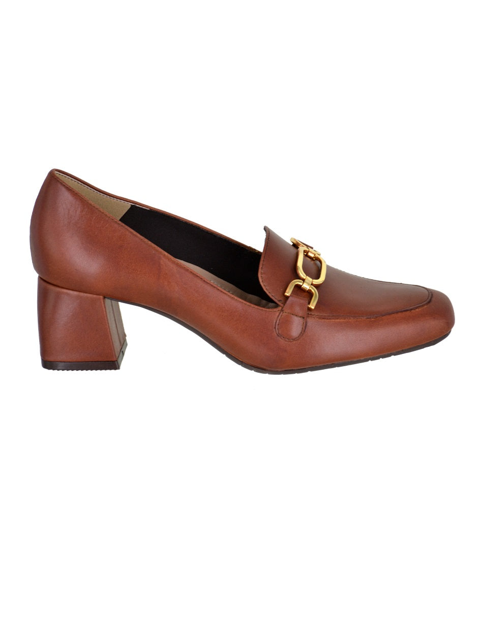 Zapatilla con herraje - café
