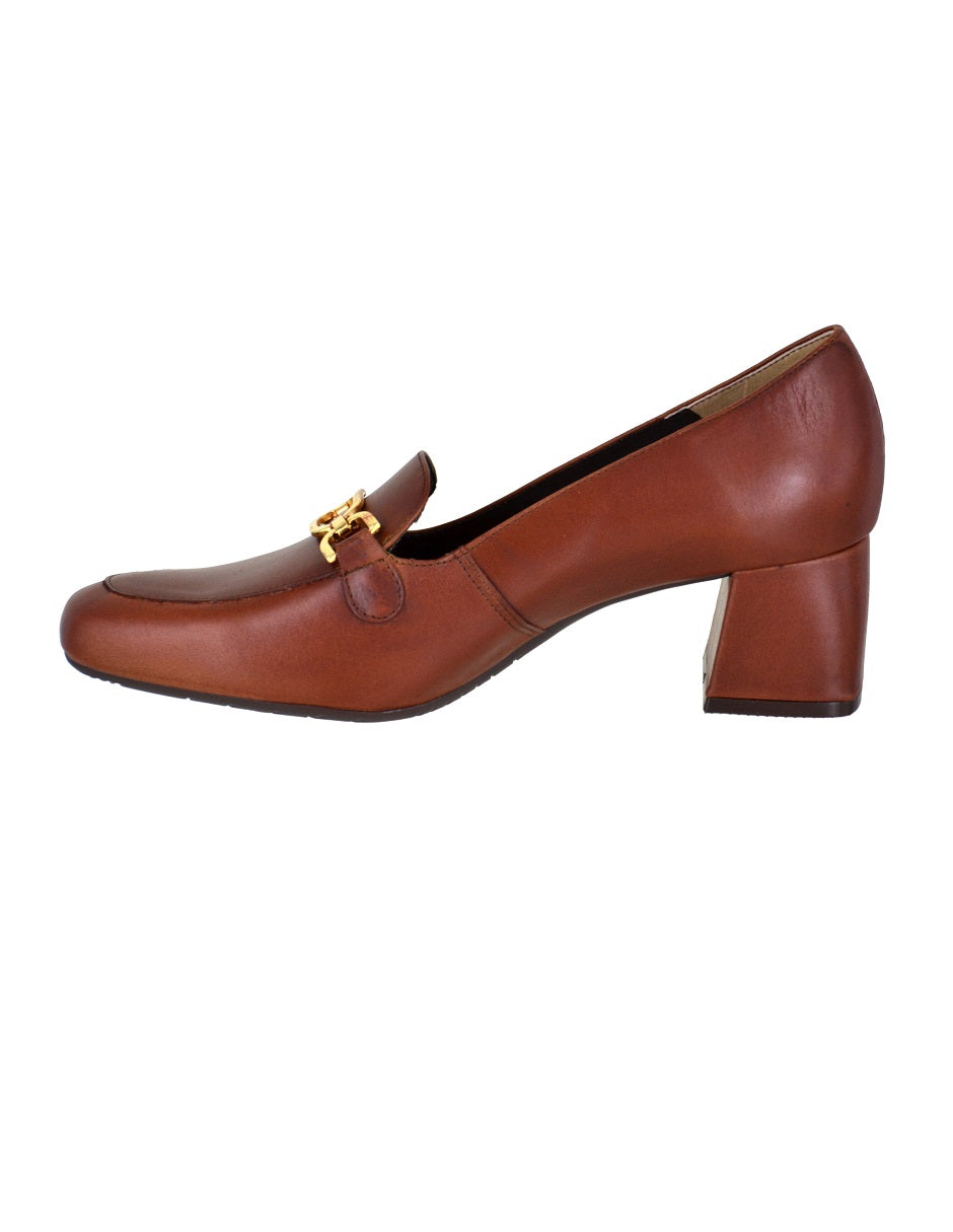Zapatilla con herraje - café