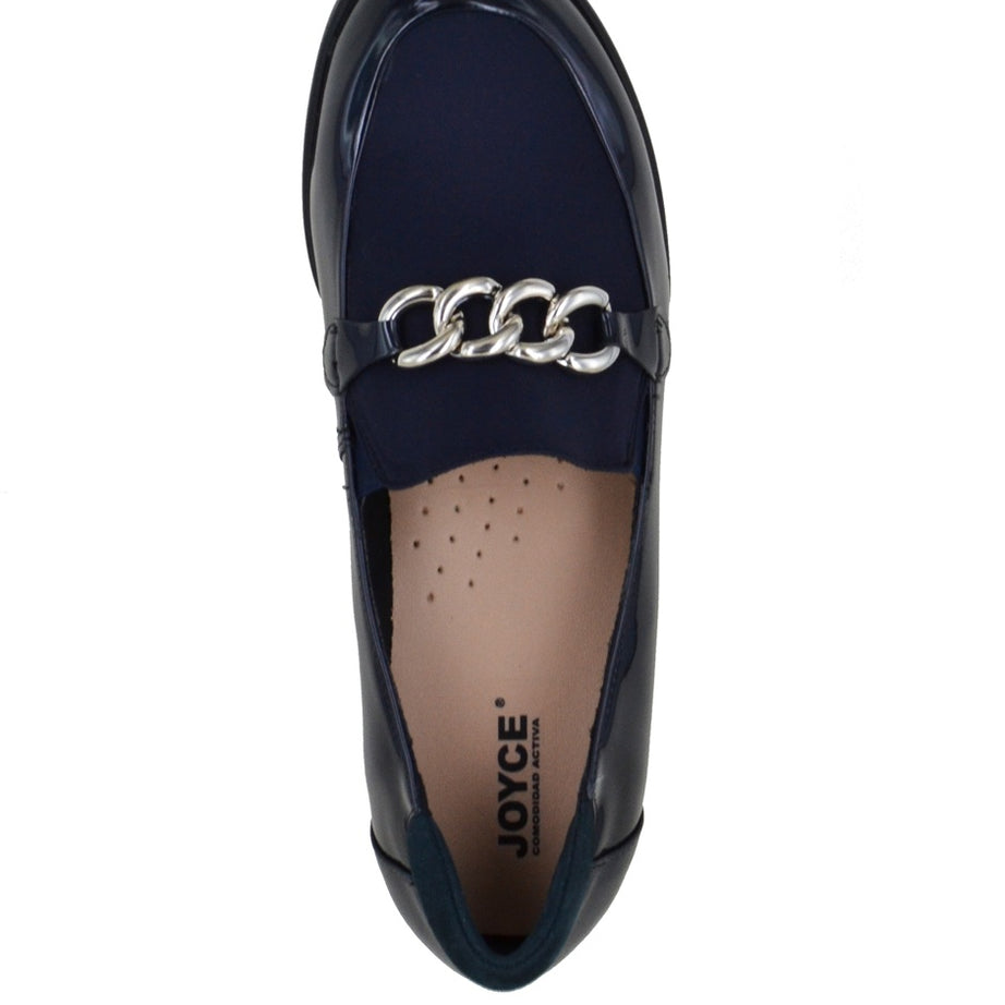 Mocasín de plataforma con cadena