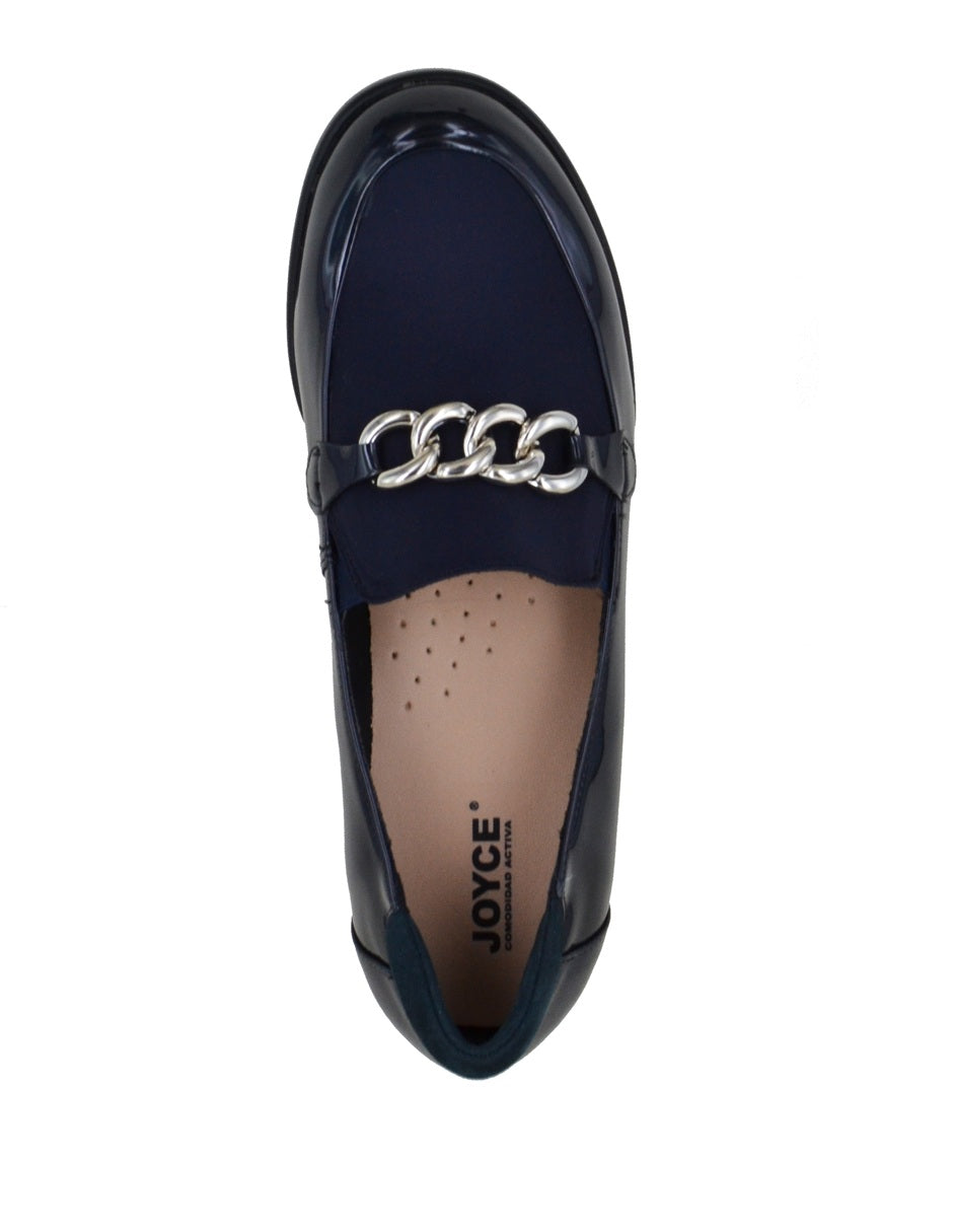 Mocasín de plataforma con cadena