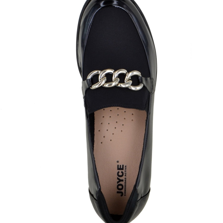 Mocasín de plataforma con cadena