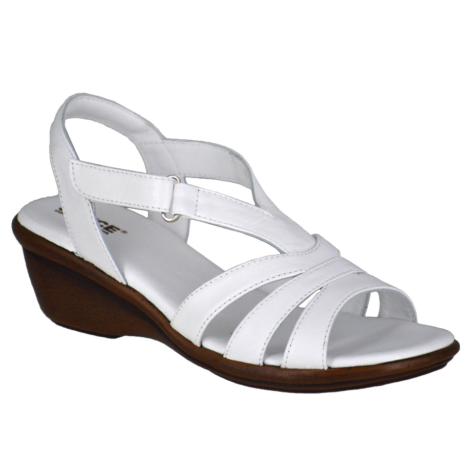 Sandalia plataforma con ajuste de velcro - blanco