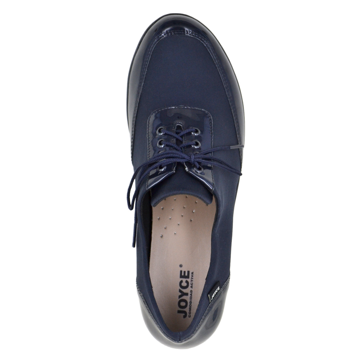 Sneaker suave de licra y charol