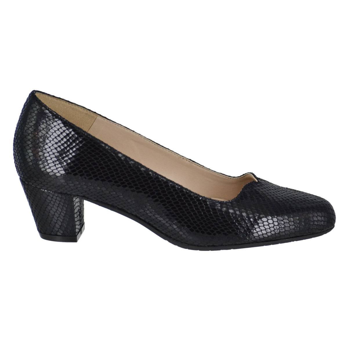 Zapatilla lisa de piel - negro