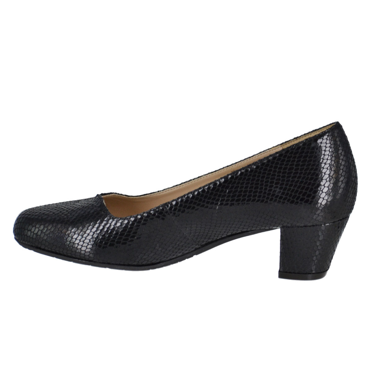 Zapatilla lisa de piel - negro
