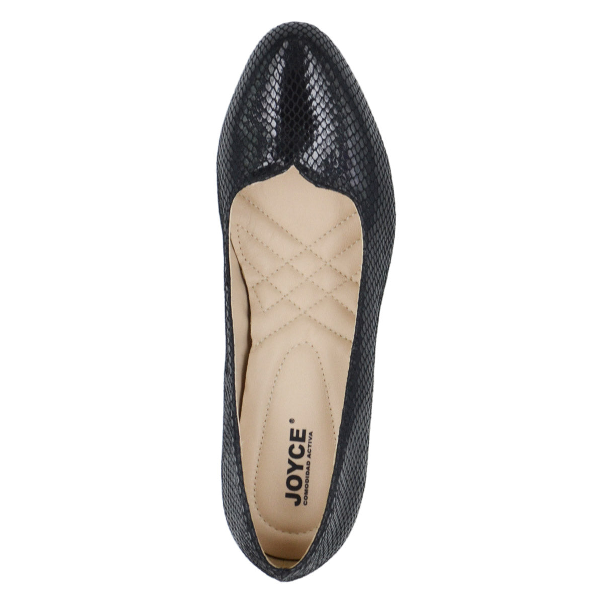 Zapatilla lisa de piel - negro