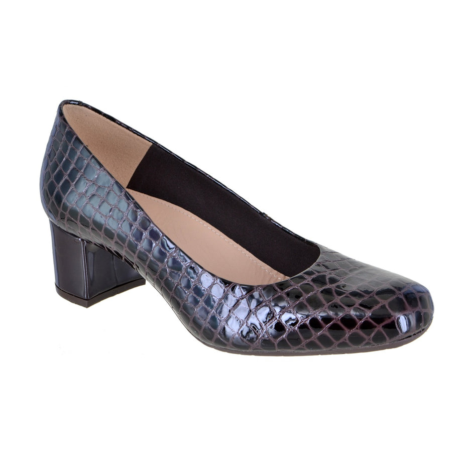 Zapatilla de piel tipo croco