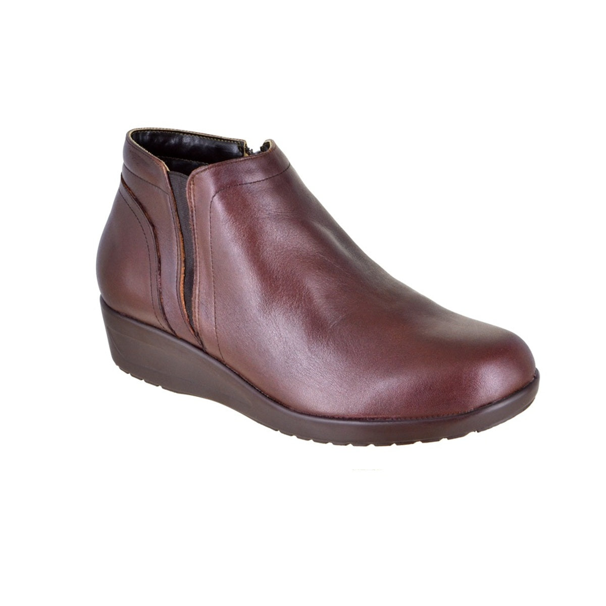 Botín de piel en plataforma