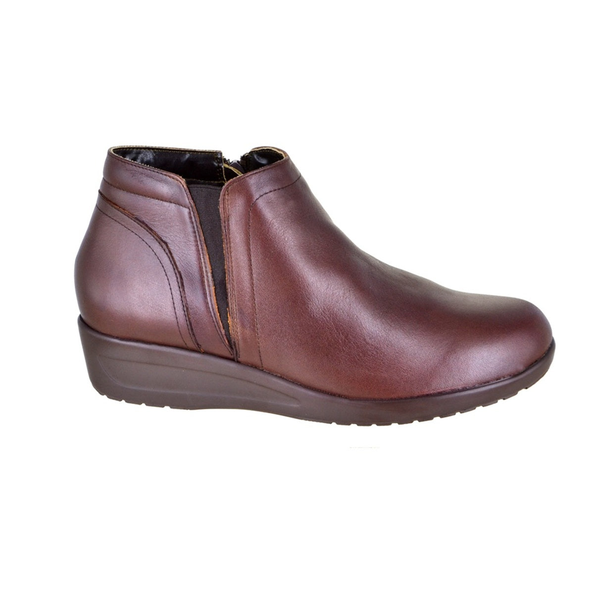 Botín de piel en plataforma