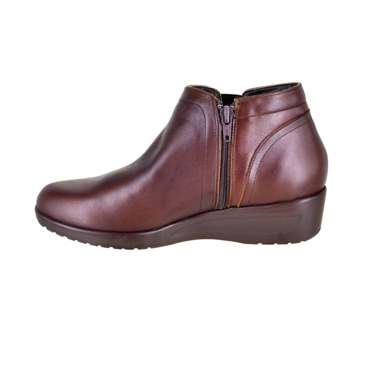 Botín de piel en plataforma