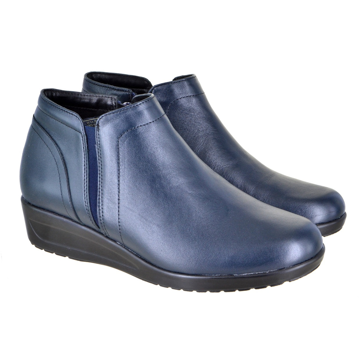 Botín de piel en plataforma