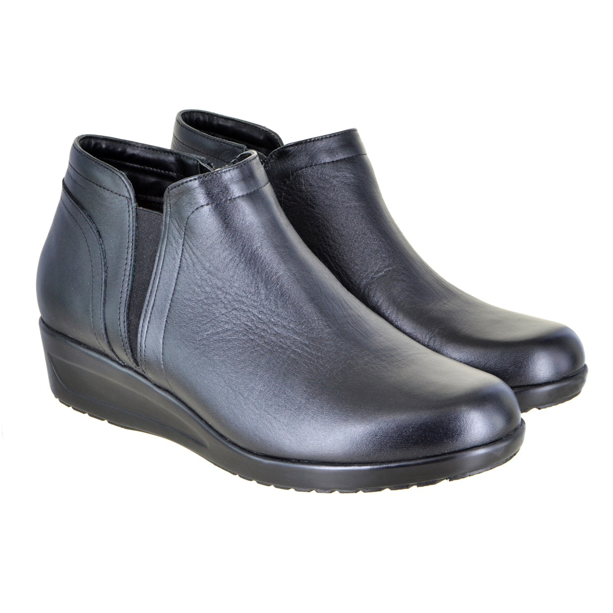 Botín de piel en plataforma