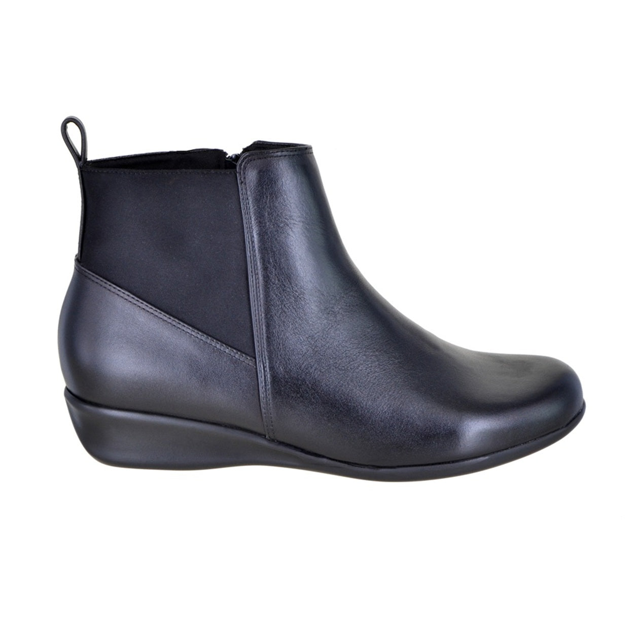 Botín casual de piel y licra suave