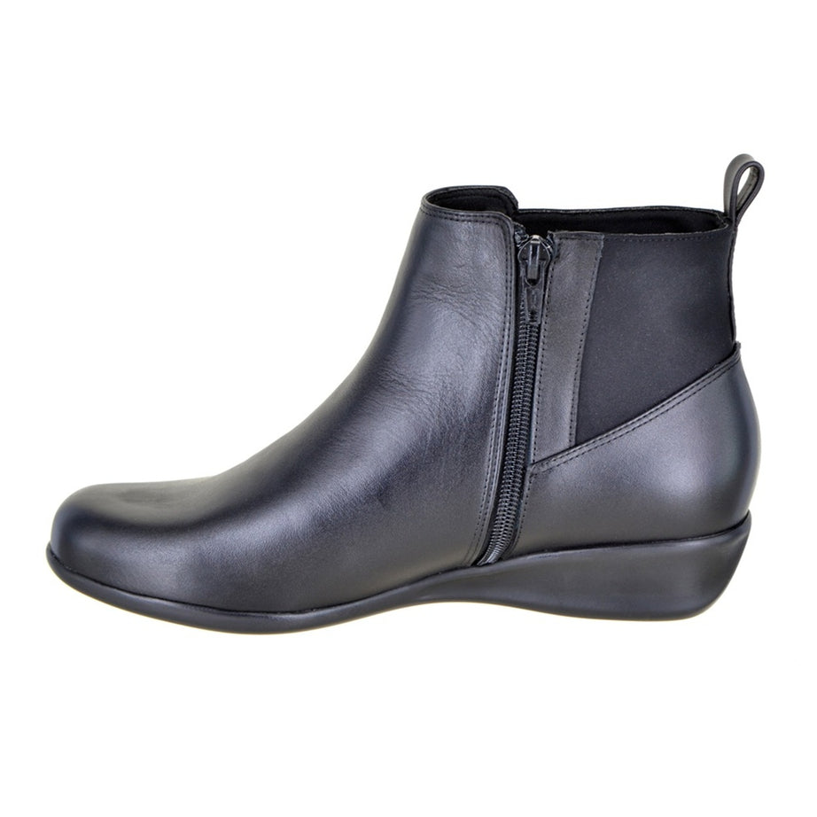 Botín casual de piel y licra suave