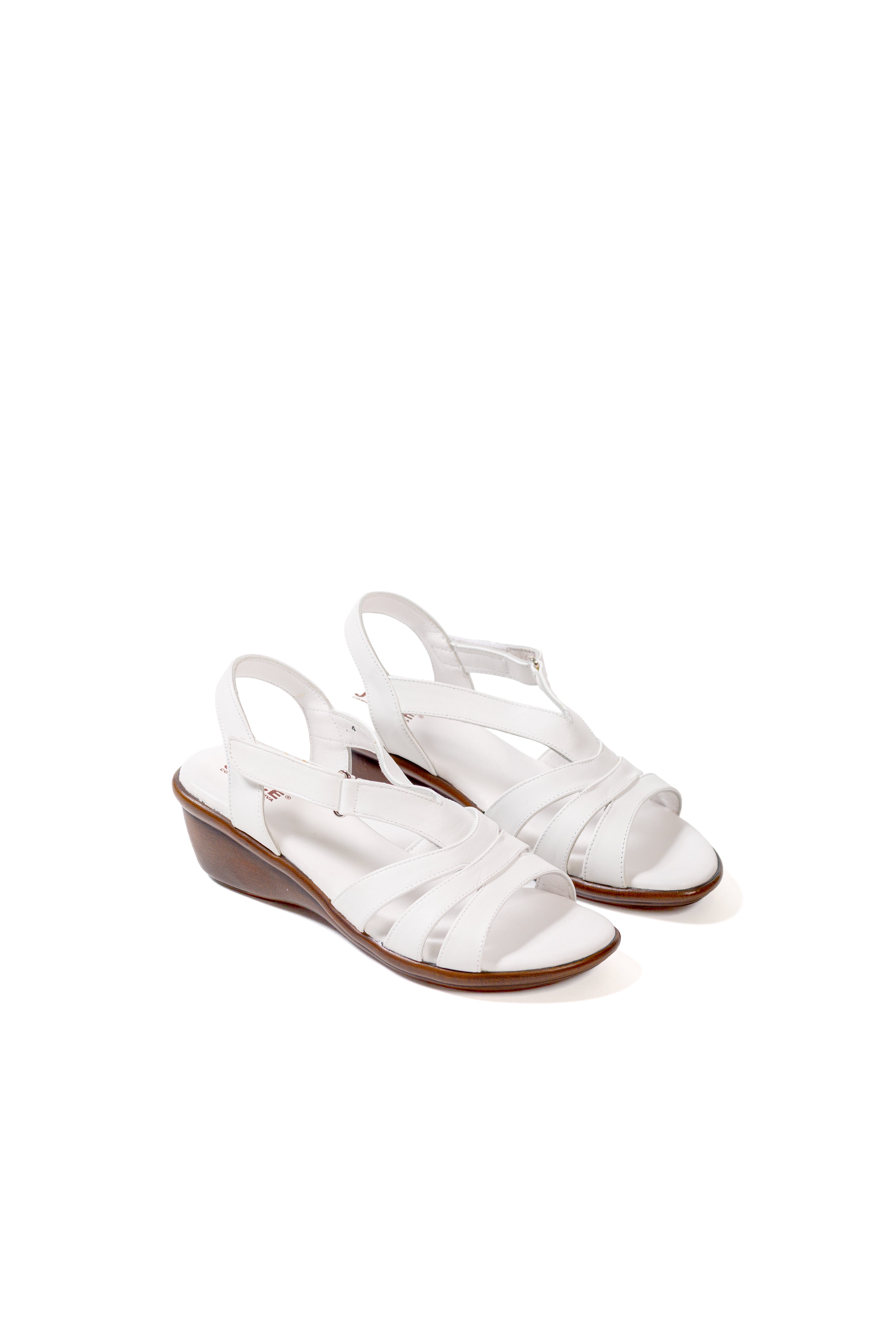 Sandalia plataforma con ajuste de velcro - blanco